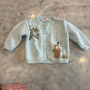 Vintage Kids Light Blue Knit Cardigan